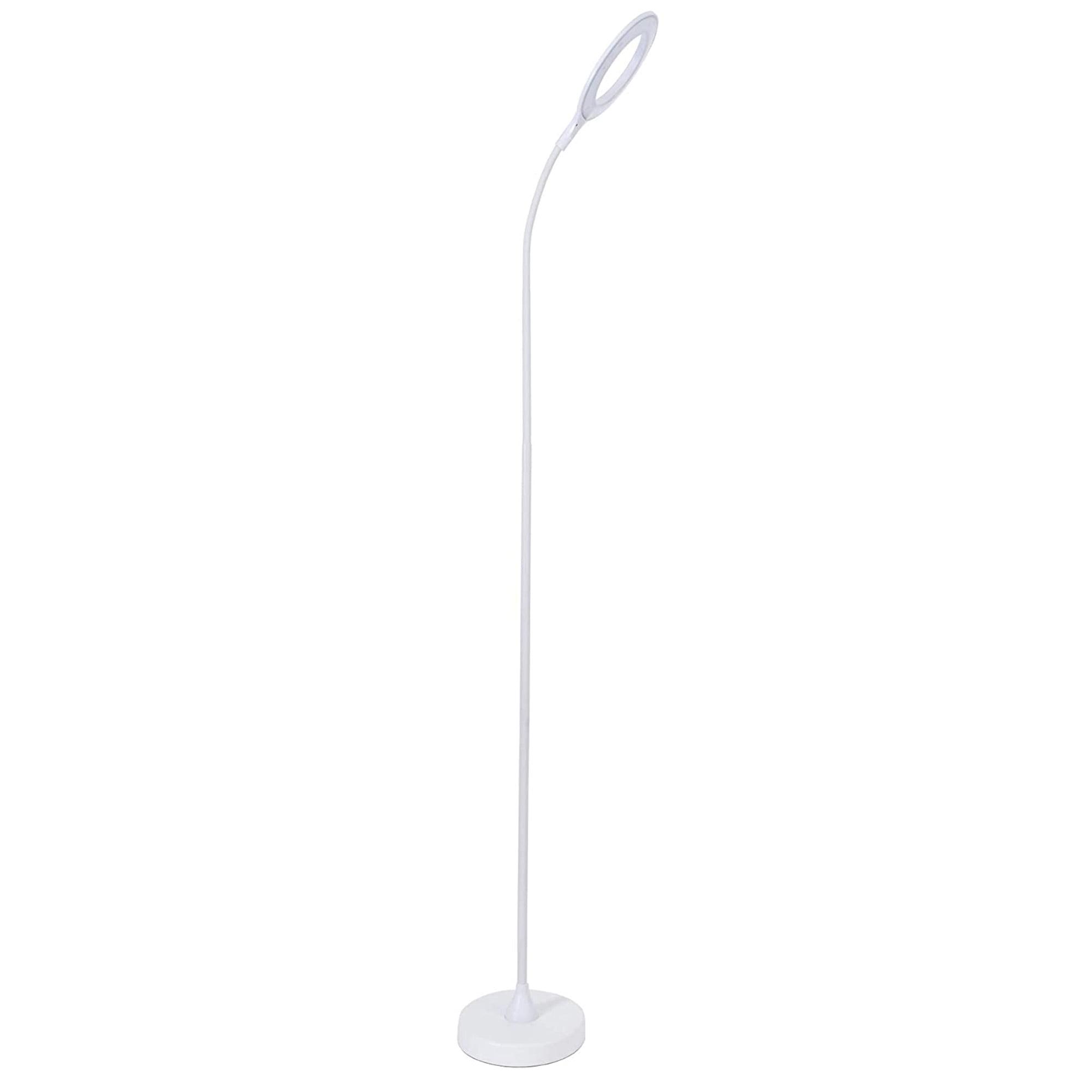 Arc Touch Adjustable White LED Floor Lamp with ABS Shade