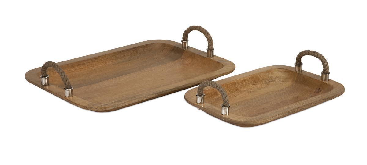 Tabari Solid Wood Tray - Set of 2