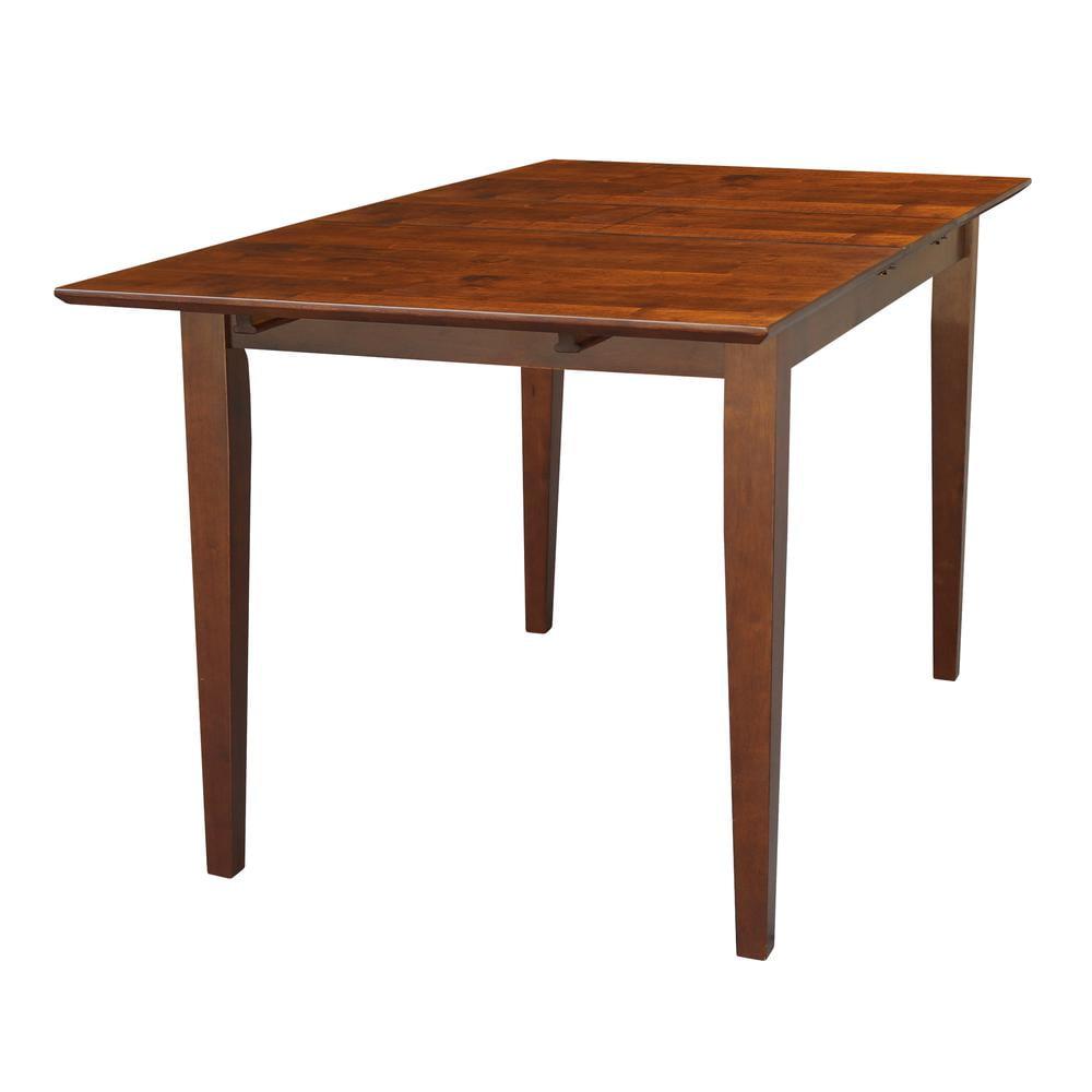 32"x48" Shaker Extendable Dining Table Brown - International Concepts: Seats 6, Solid Wood
