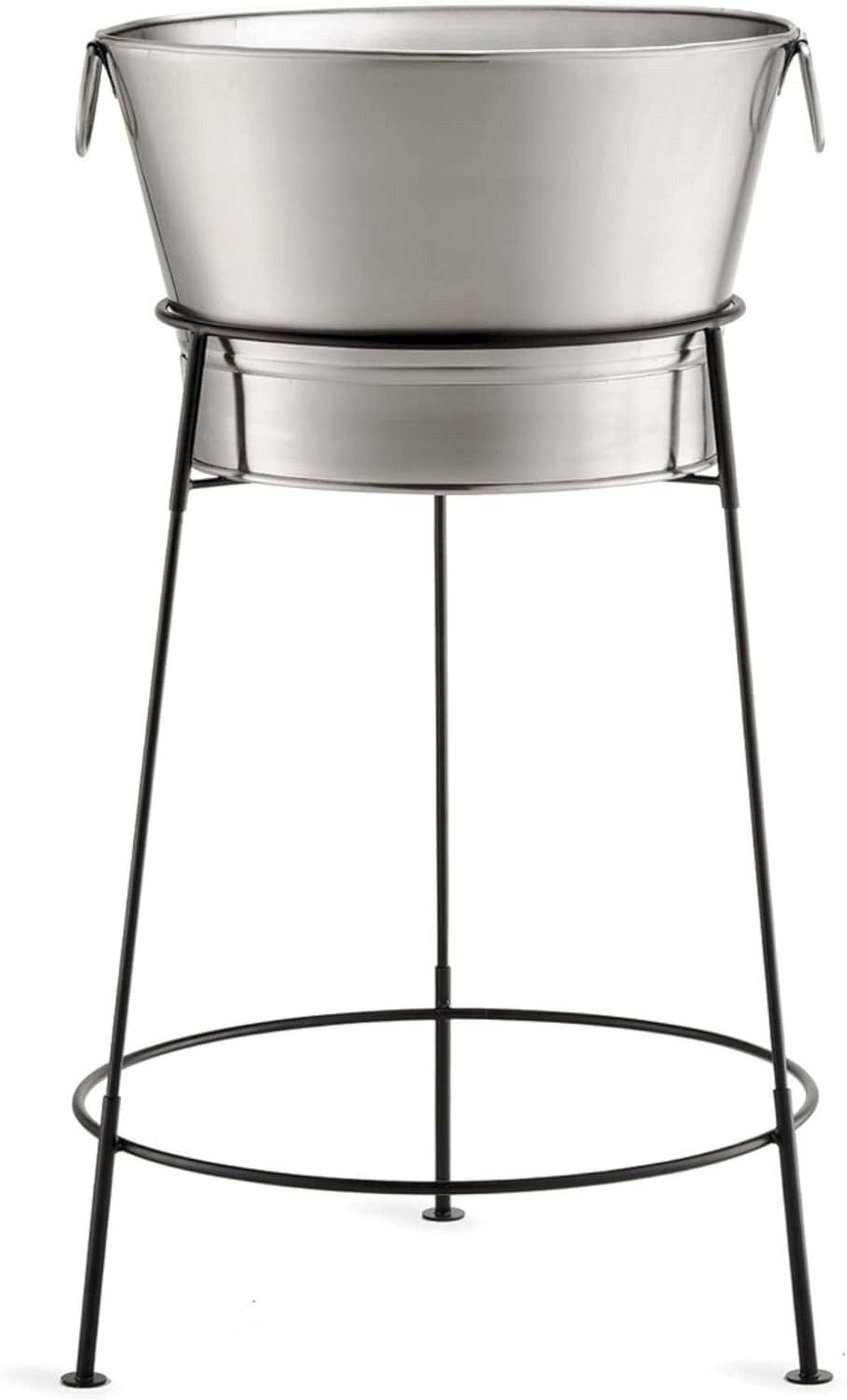 20" Stainless Steel Beverage Tub with Black Stand