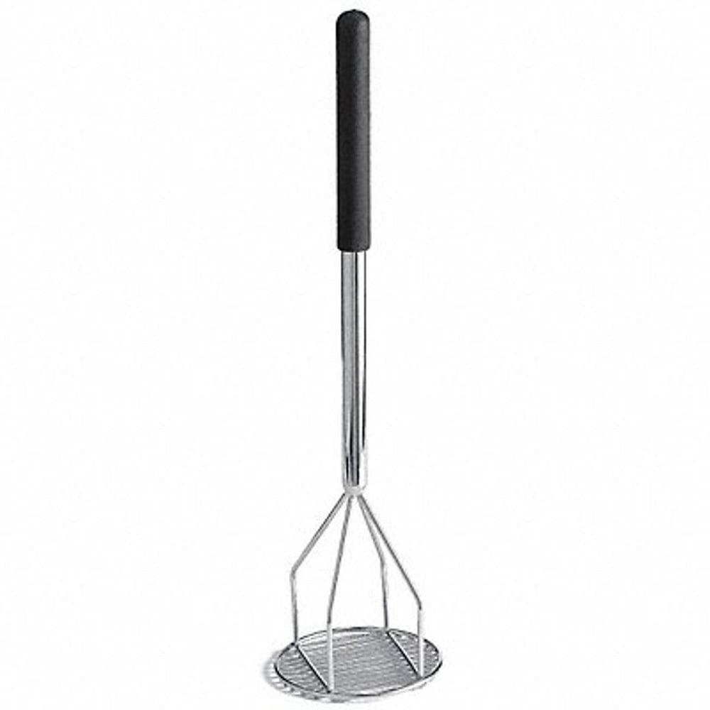 19-Inch Chrome-Plated Potato and Bean Masher with Black Handle