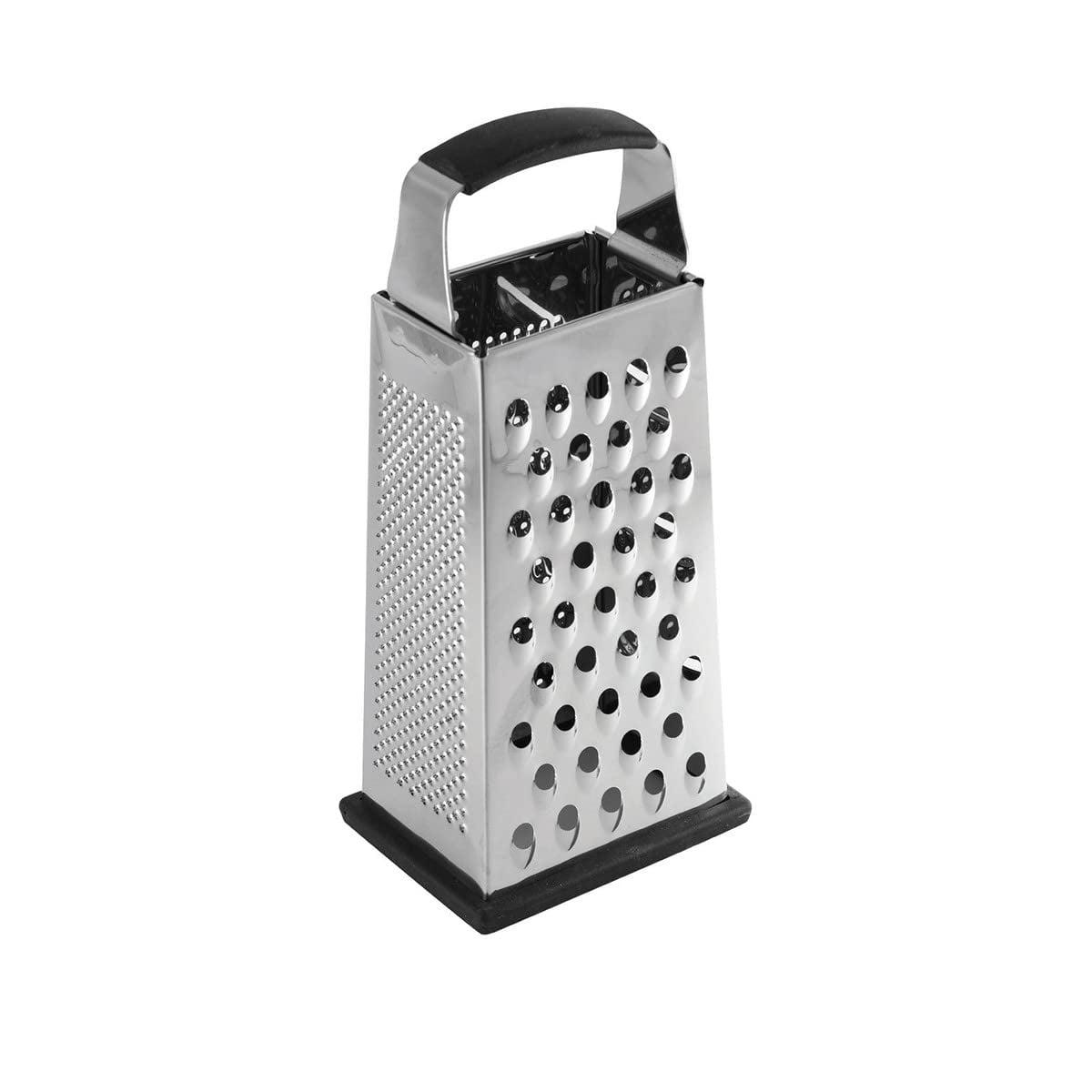 Stainless Steel 4-Sided Box Grater with Plastic Handle