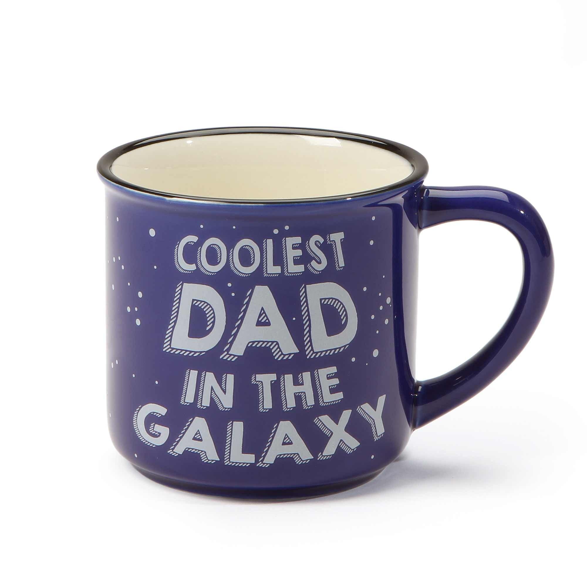 Coolest Dad in the Galaxy Blue Ceramic Camper Mug, 16 oz