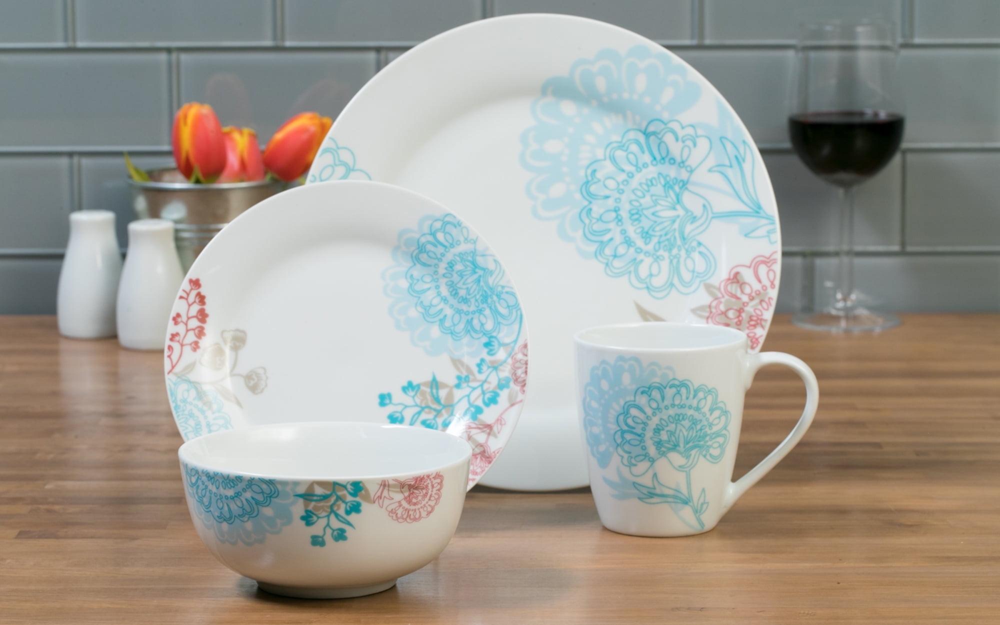 Emma Multicolor Floral Porcelain 16-Piece Dinnerware Set