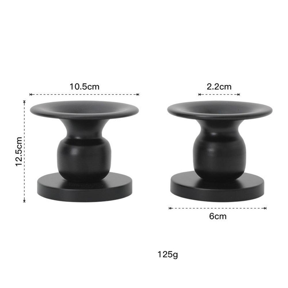 Home Decor Taper Candle Holder Set Of 2, Metal Candle Holders for Pillar Candles, Black Can