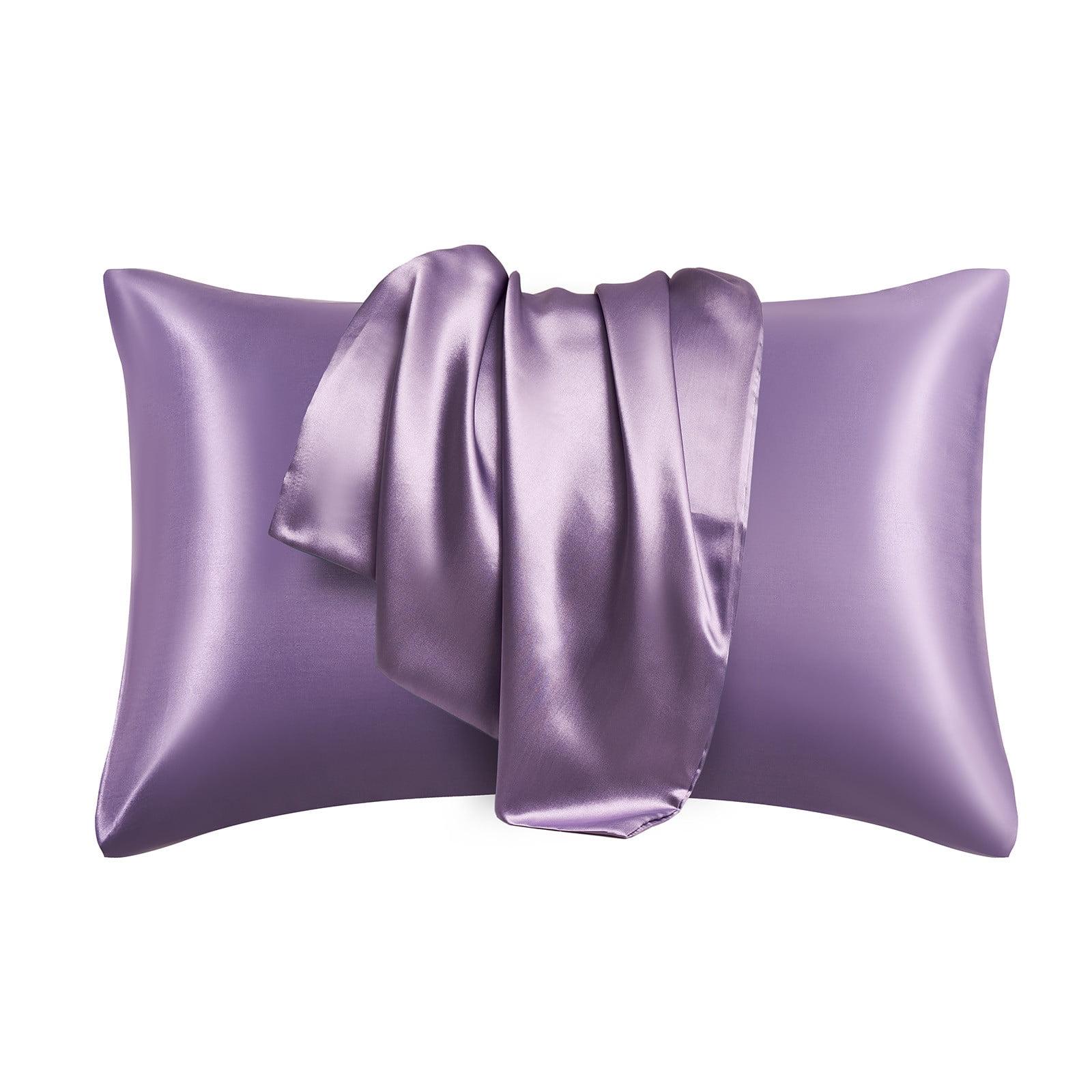 Tainini Clearance!!! Bedsure Satin Pillowcase for Hair and Skin - Silky Pillowcase 20x30 Inches - Set of 2 with Envelope Closure, Similar to Silk Pillow Cases, Gifts for Women Men(Purple）