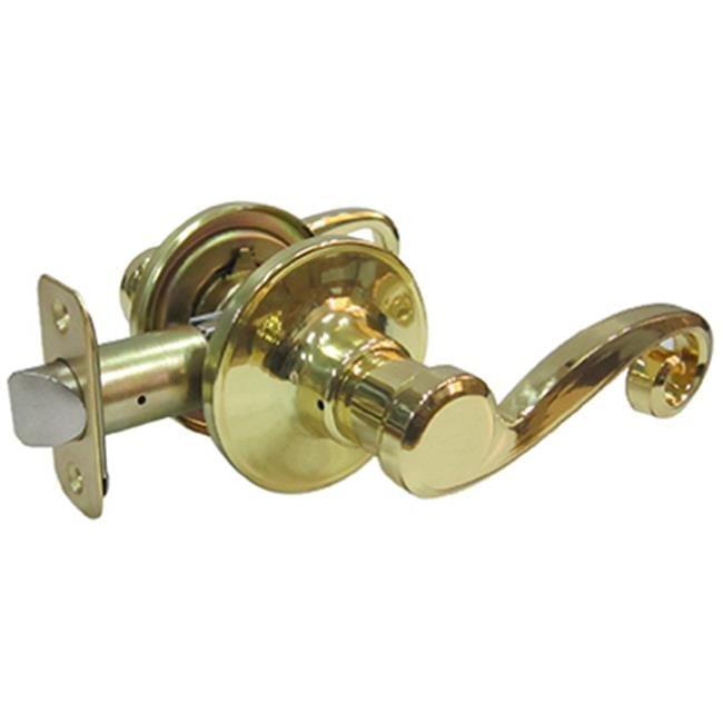 Taiwan Fu Hsing Industrial 222024 Tru-Guard Hall & Closet Reversible Scroll Lever Passage Lockset, Polished Brass