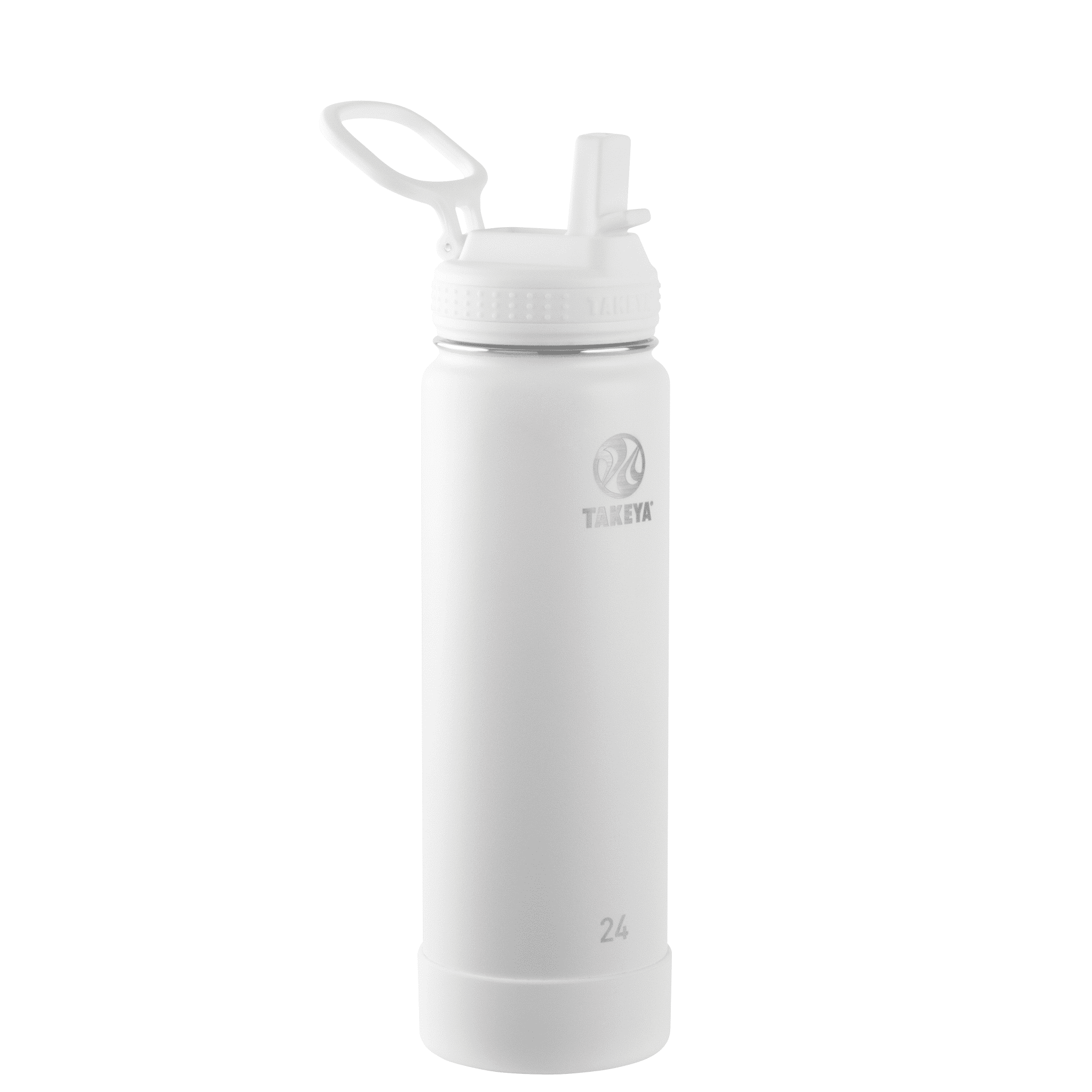 Takeya 24oz Actives Insulated Stainless Steel Water Bottle with Straw Lid - White