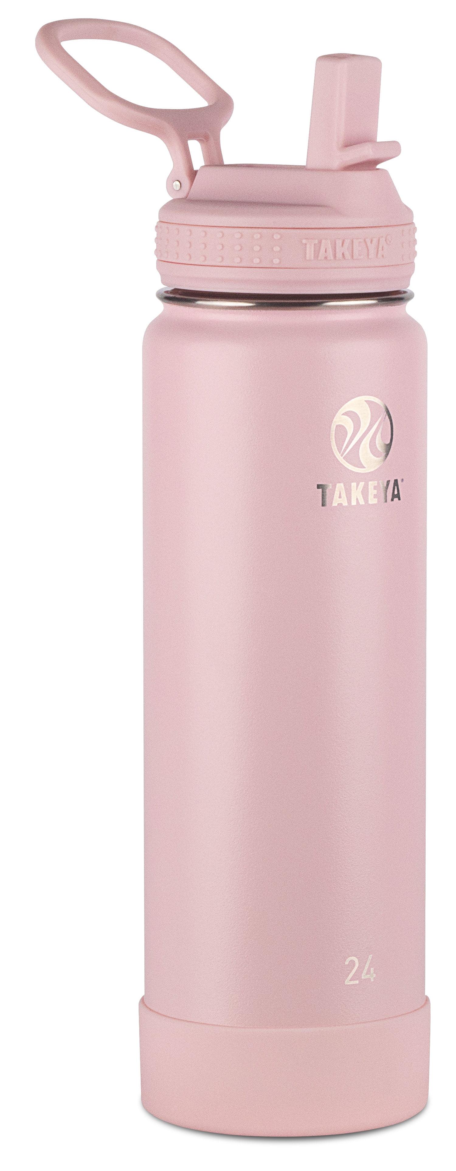 Takeya Actives Stainless Steel Water Bottle w/Straw lid, 24oz Blush