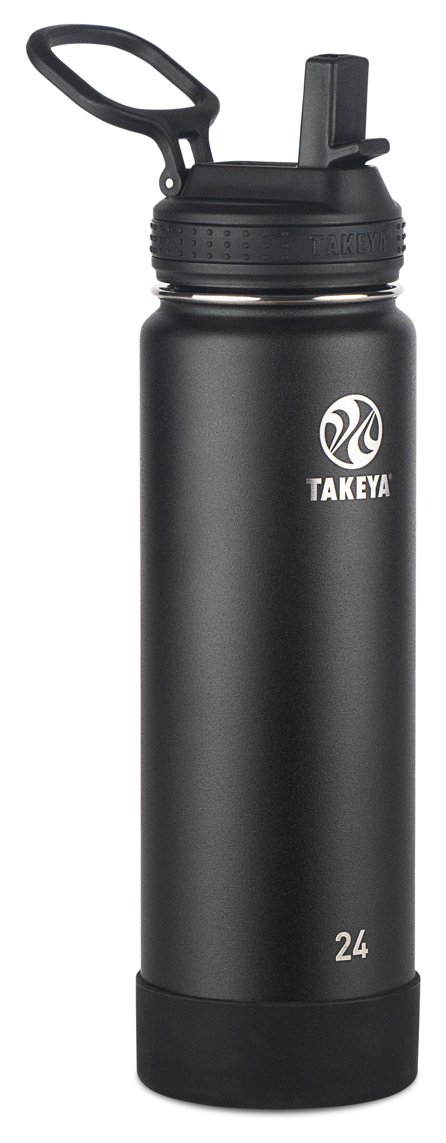 Takeya Actives Stainless Steel Water Bottle w/Straw lid, 24oz Onyx