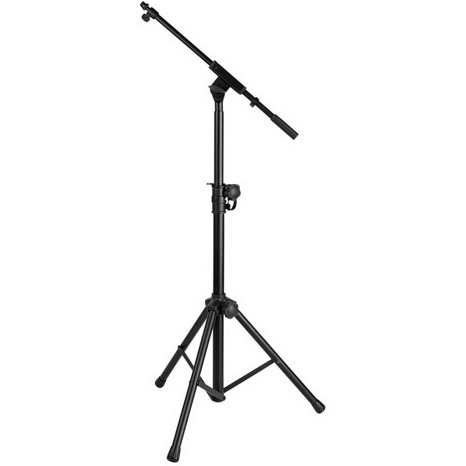 Heavy-Duty Black Steel Tripod Boom Microphone Stand