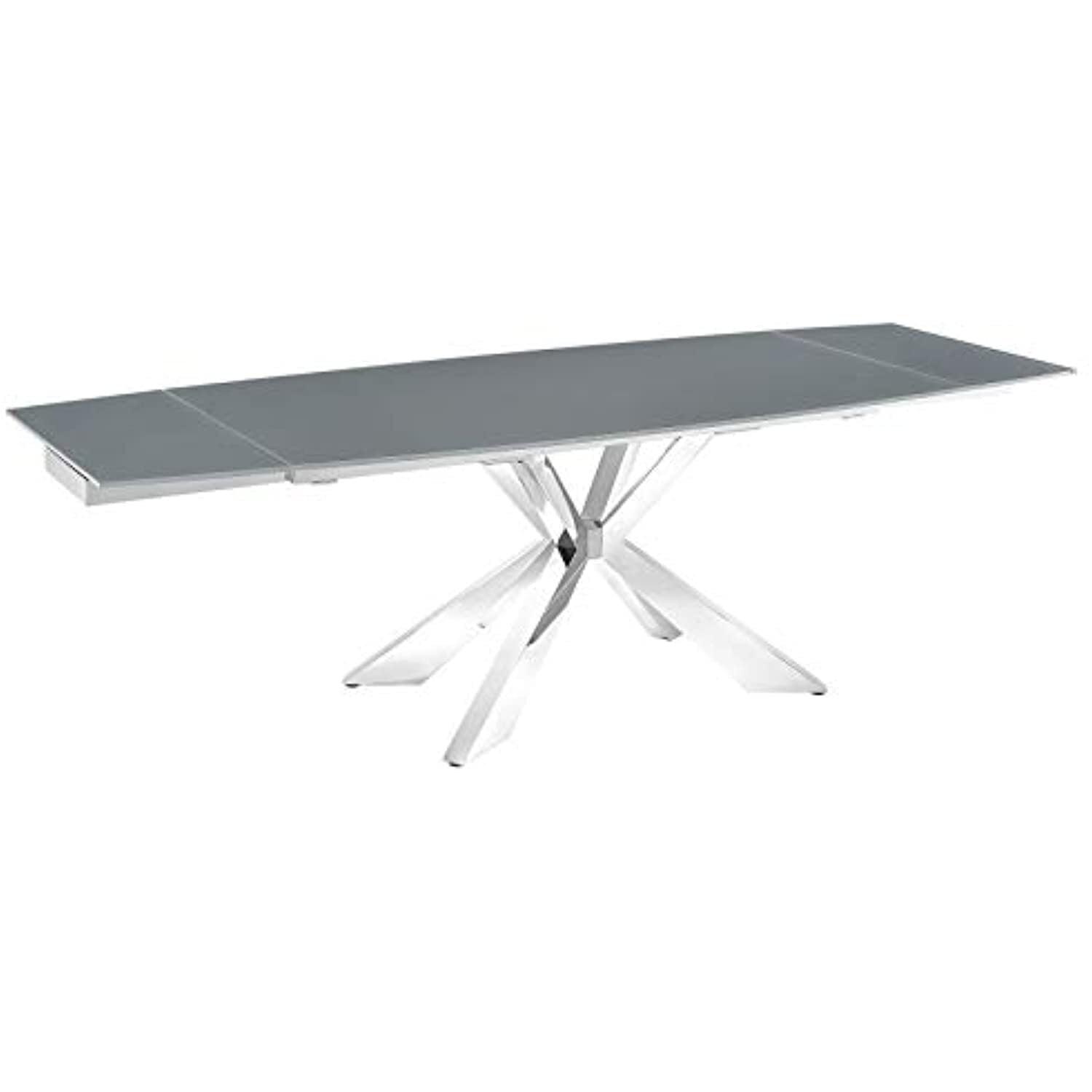Casabianca Icon Extendable Motorized Dining Table in Gray Glass