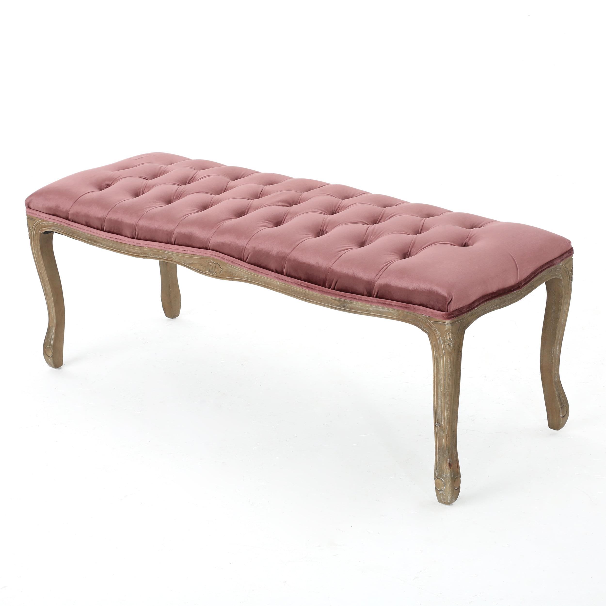 Tassia New Velvet Tufted Bench - Blush - Christopher Knight Home