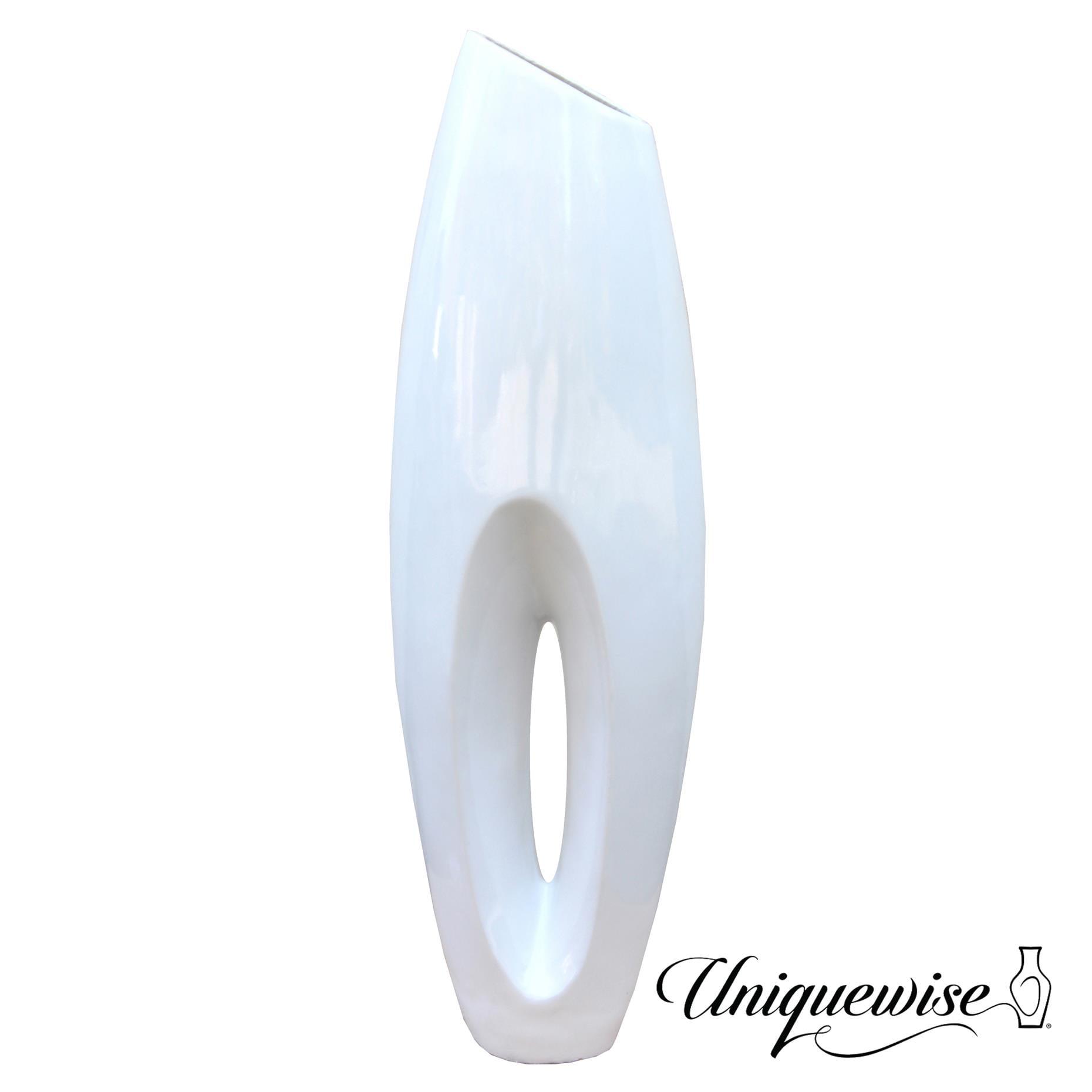 Uniquewise Tall Floor Vase, White Floor Vase, Home Decor, 29-inch Vase, Decorative Lightweight Vase, Small