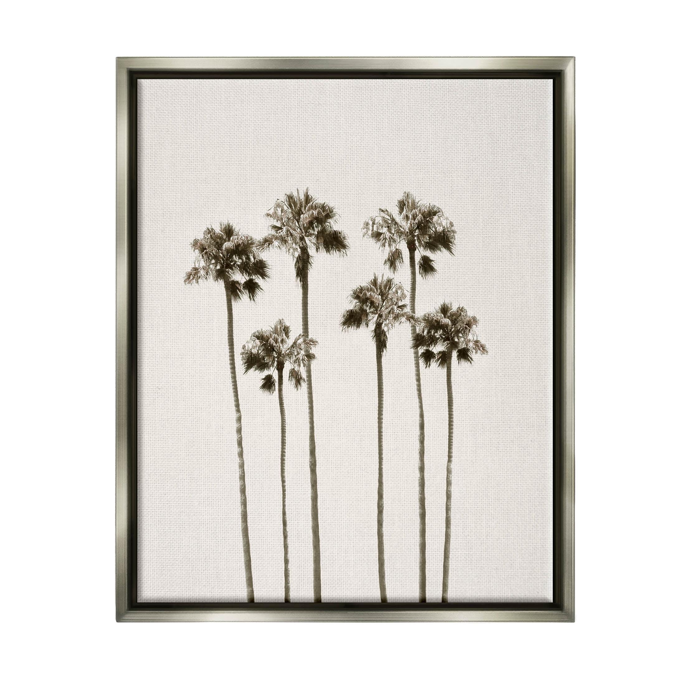 Tall Palm Trees Looming Landscape Graphic Art Luster Gray Framed Art Print Wall Art