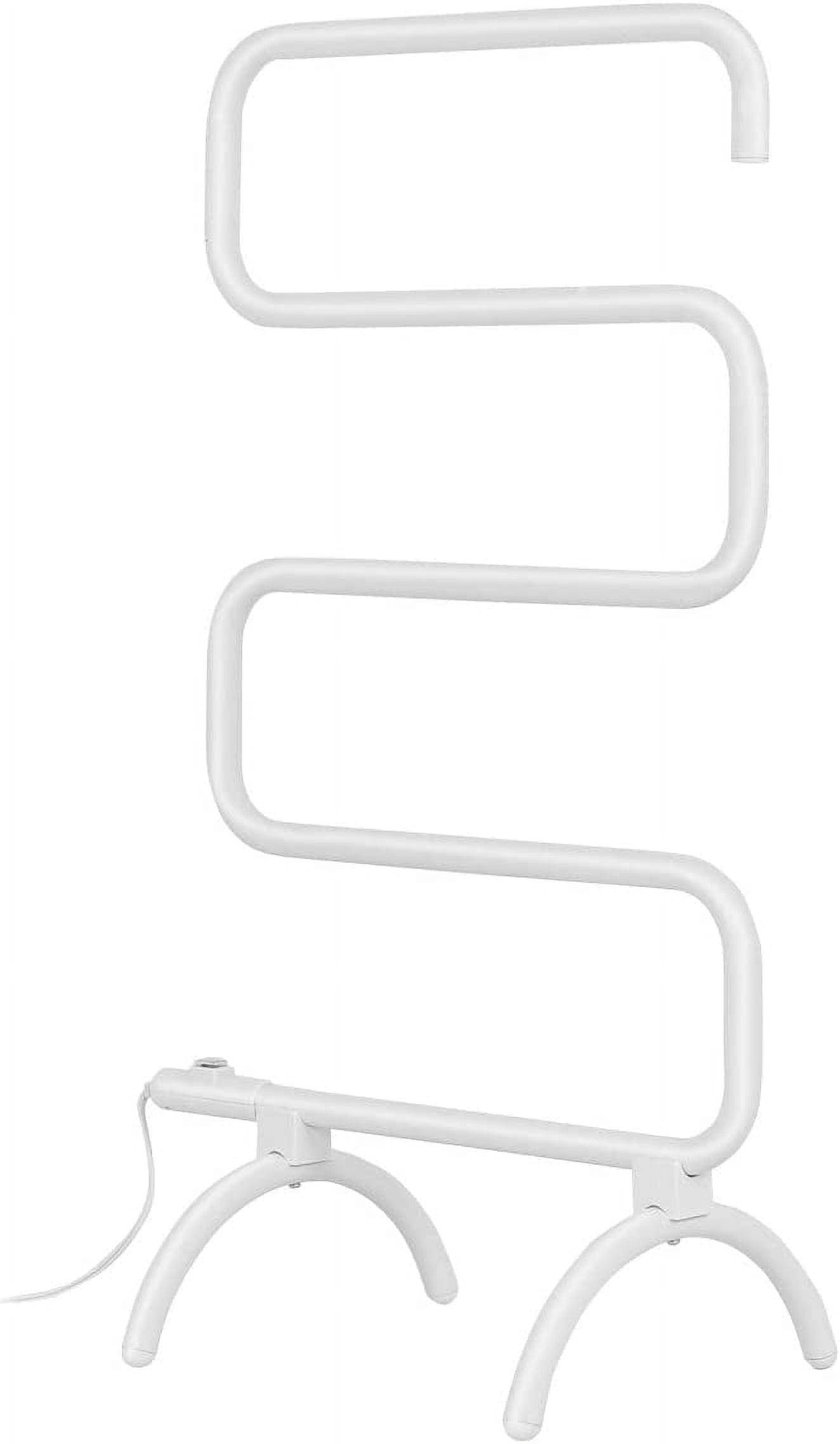 Tangkula Towel Warmer, Home Bathroom 100W Electric 5-Bar Towel Drying Rack, Freestanding and Wall Mounted Design Towel Hanger, Towel Heater, White (23"L x 13"W x 36"H)