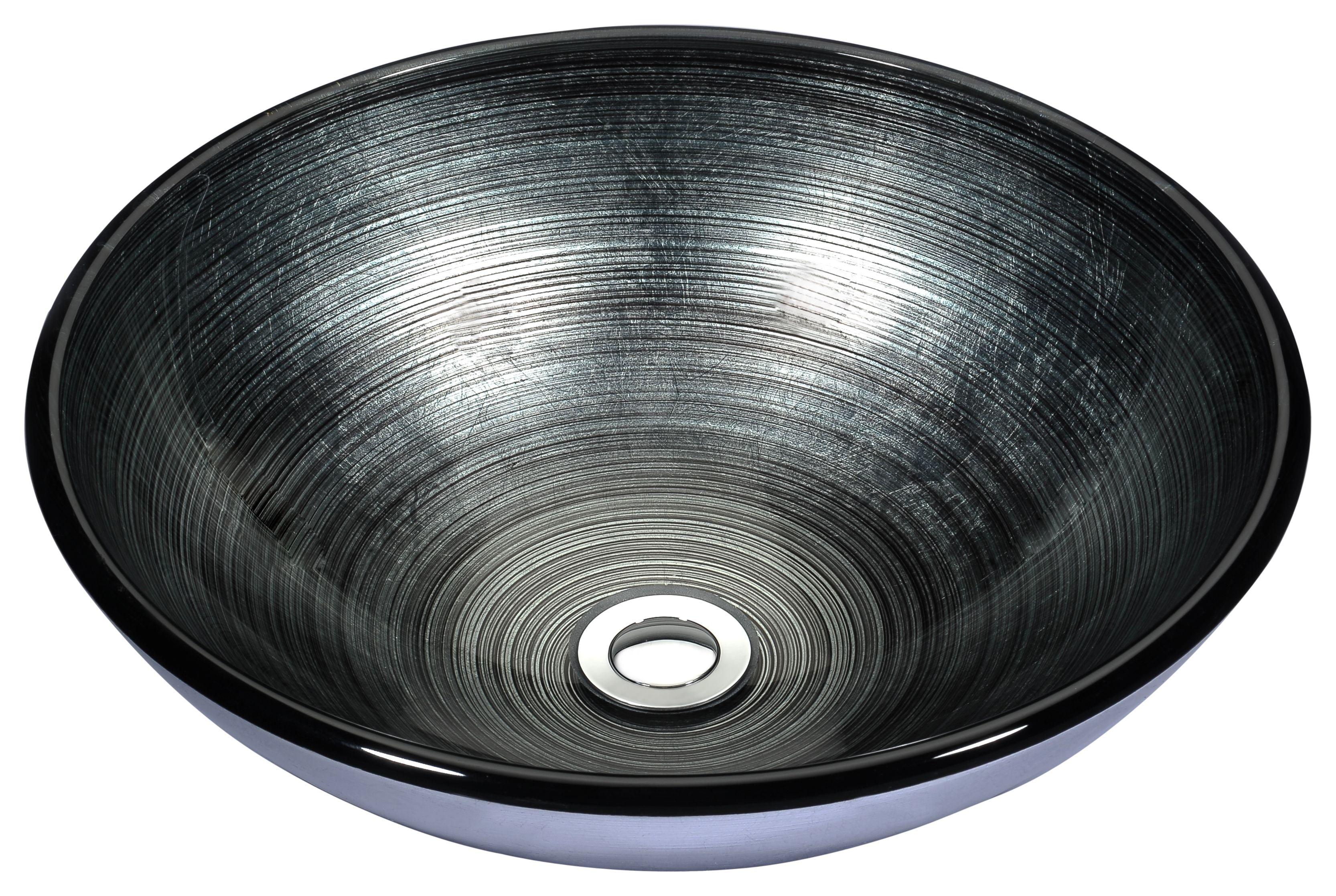 Tara 16.5'' Precious Storm Glass Circular Vessel Sink