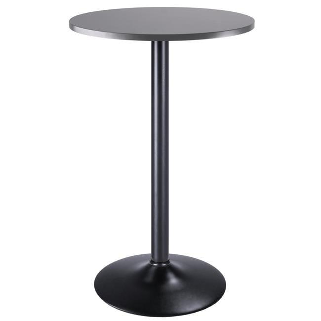 Winsome Tarah Pub Table Bar Height Slate Gray : Modern High Top Dining for Two, Metal Base