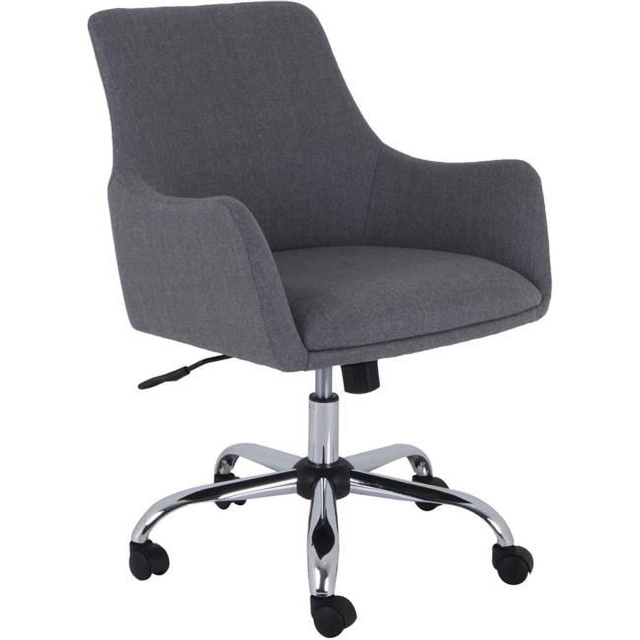 Gray Fabric Mid-Century Modern Swivel Task Chair