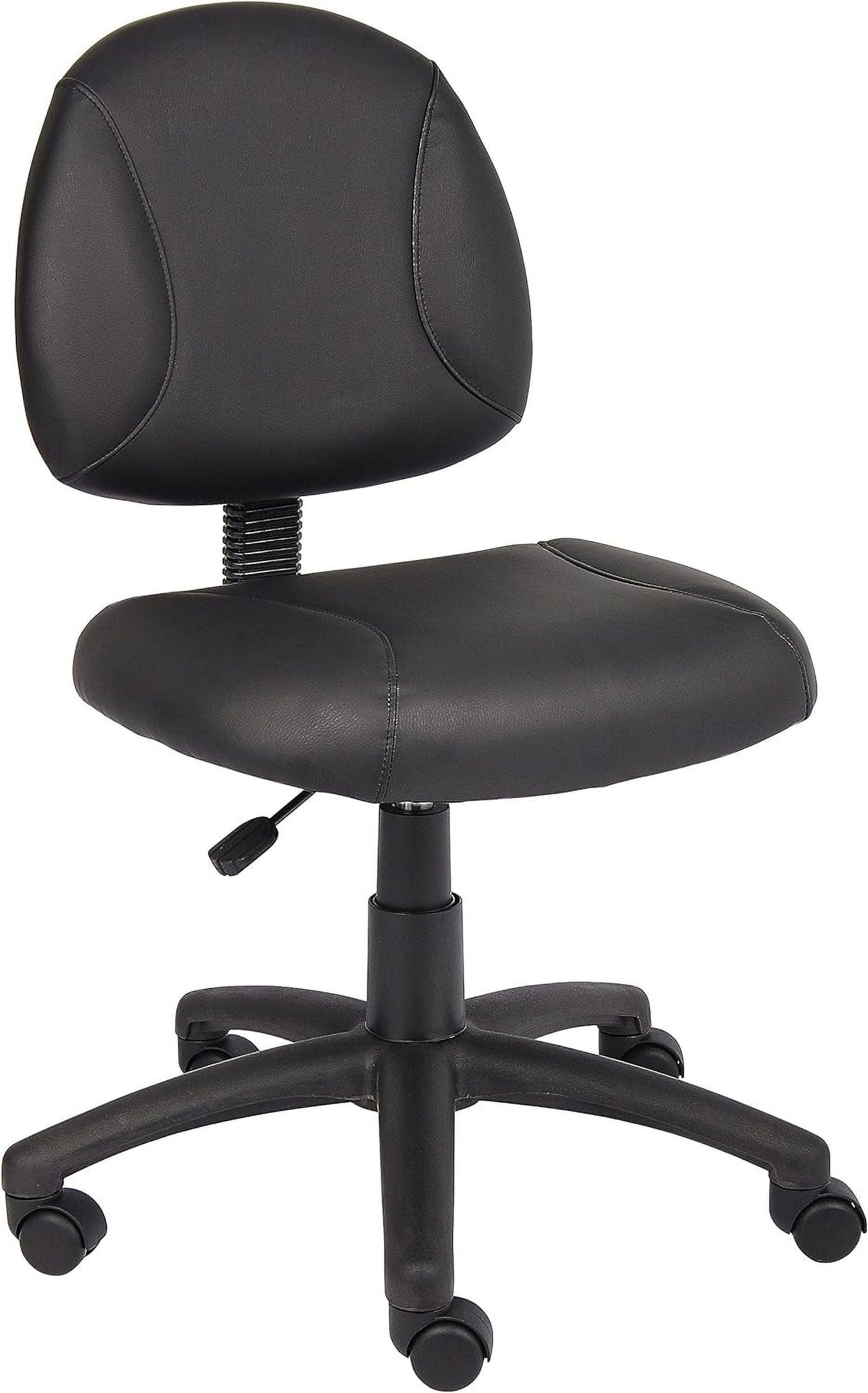 Black Faux Leather Armless Swivel Task Chair