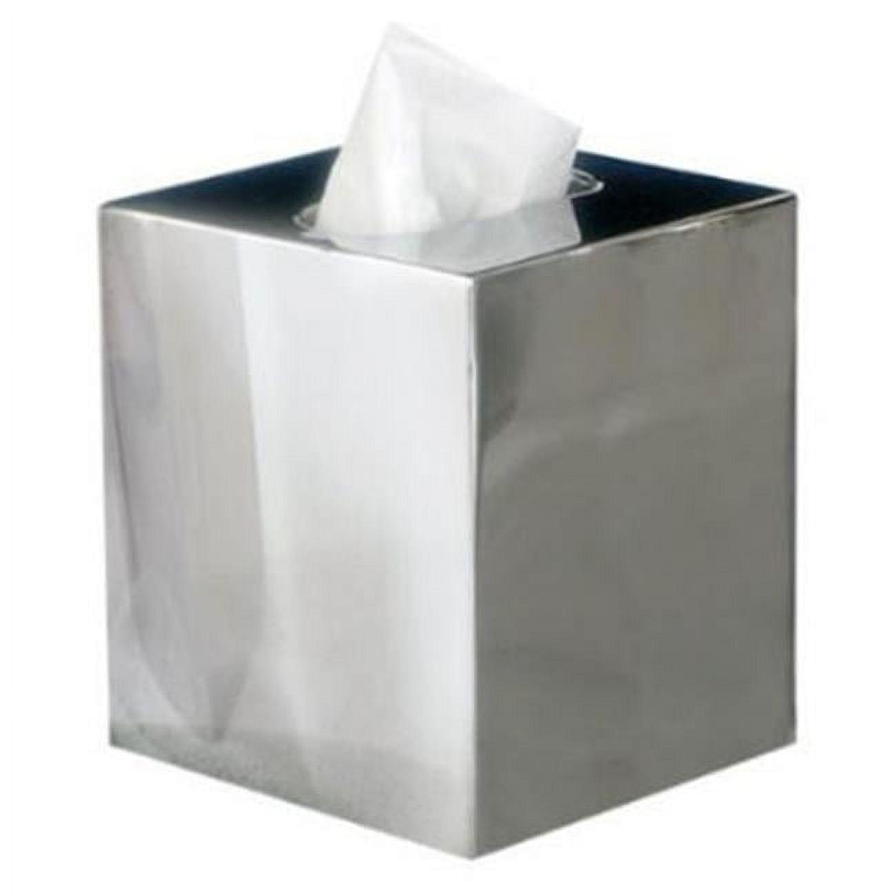 Glossy Polished Stainless Steel Square Tissue Box Holder