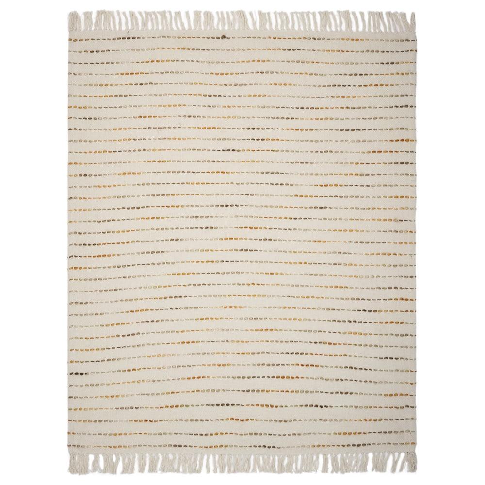 Rajani Home Deep Ombre Striped Handmade Woven Throw Blanket with Fringe