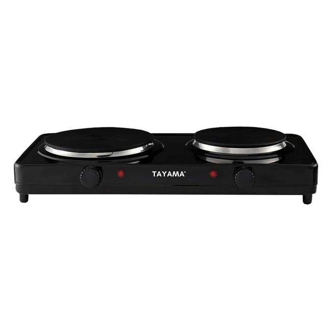 Tayama  Dual Burner Diecast Hot Plate with Temperature Controls, Black