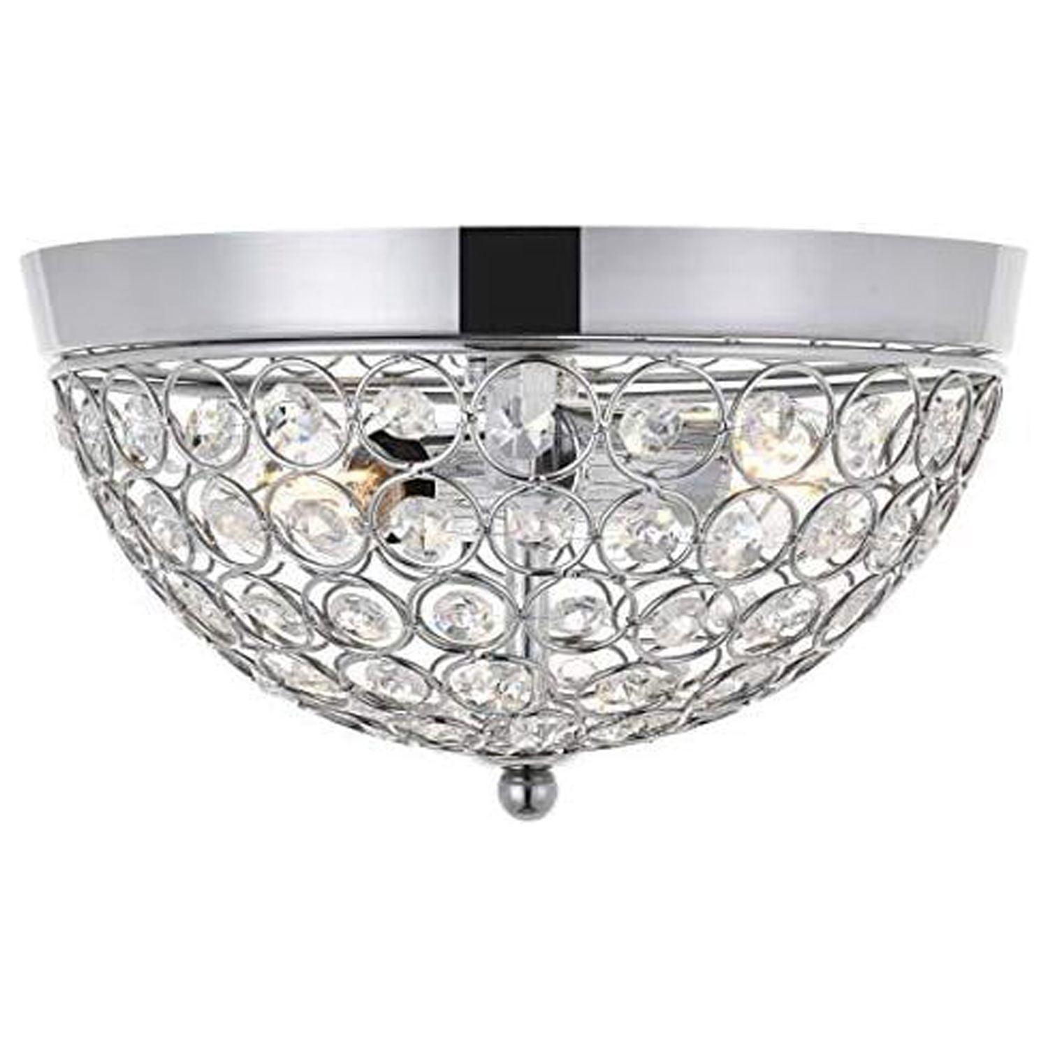 Taye Chrome and Glass 2-Light Flush Mount