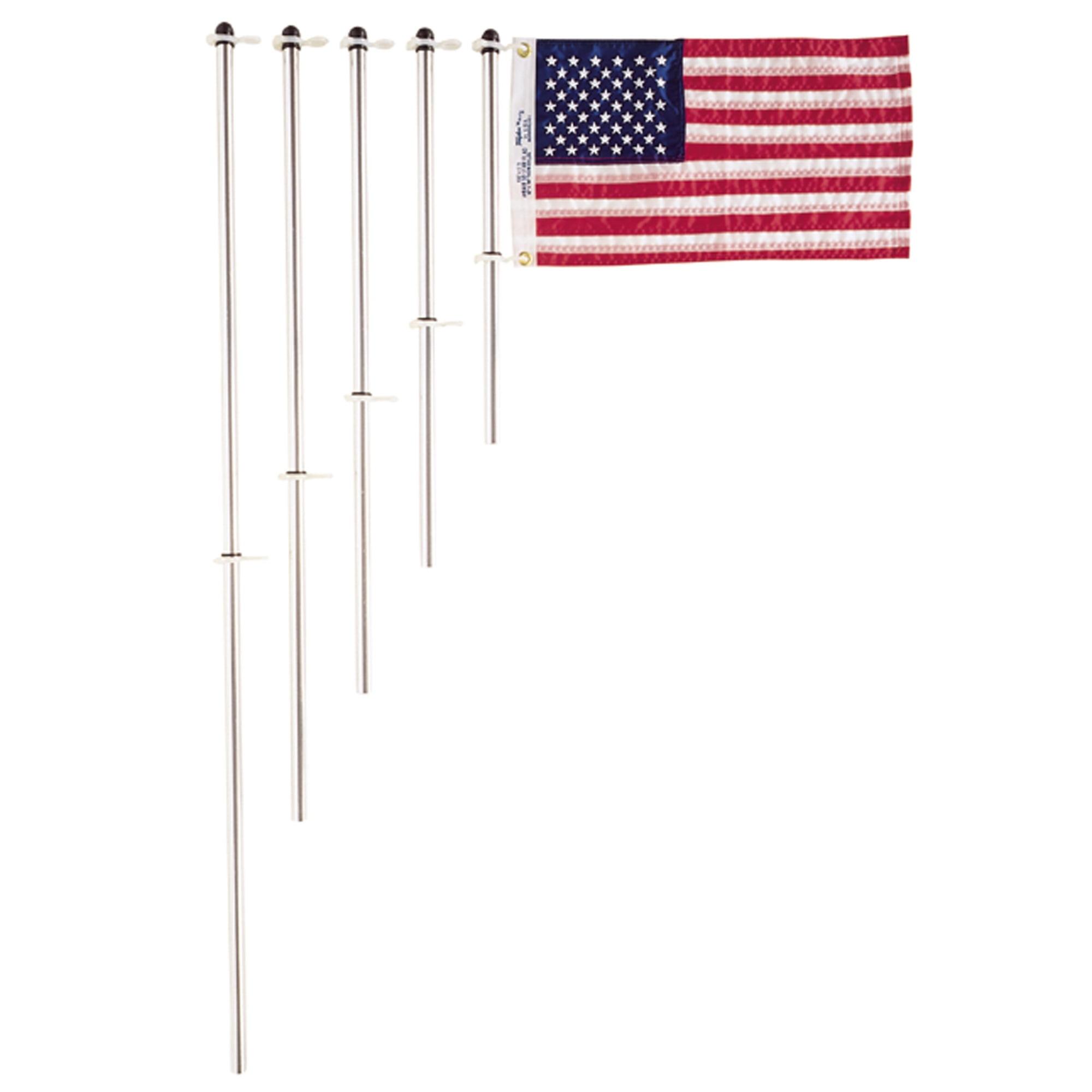 36" Aluminum Flag Pole with Nylon Charlevoix Clips