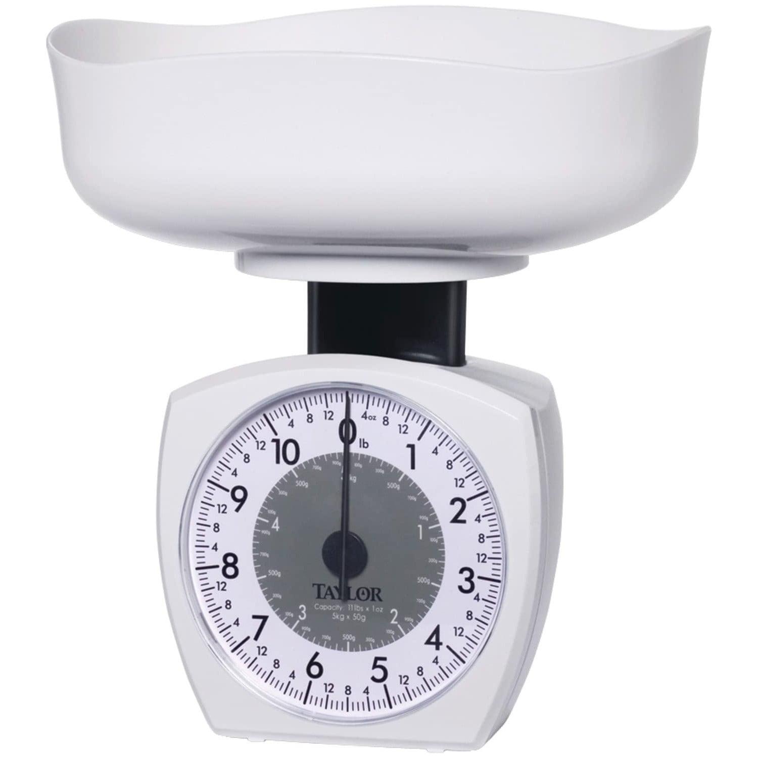 Taylor White Analog Kitchen Scale with 11 lb Capacity