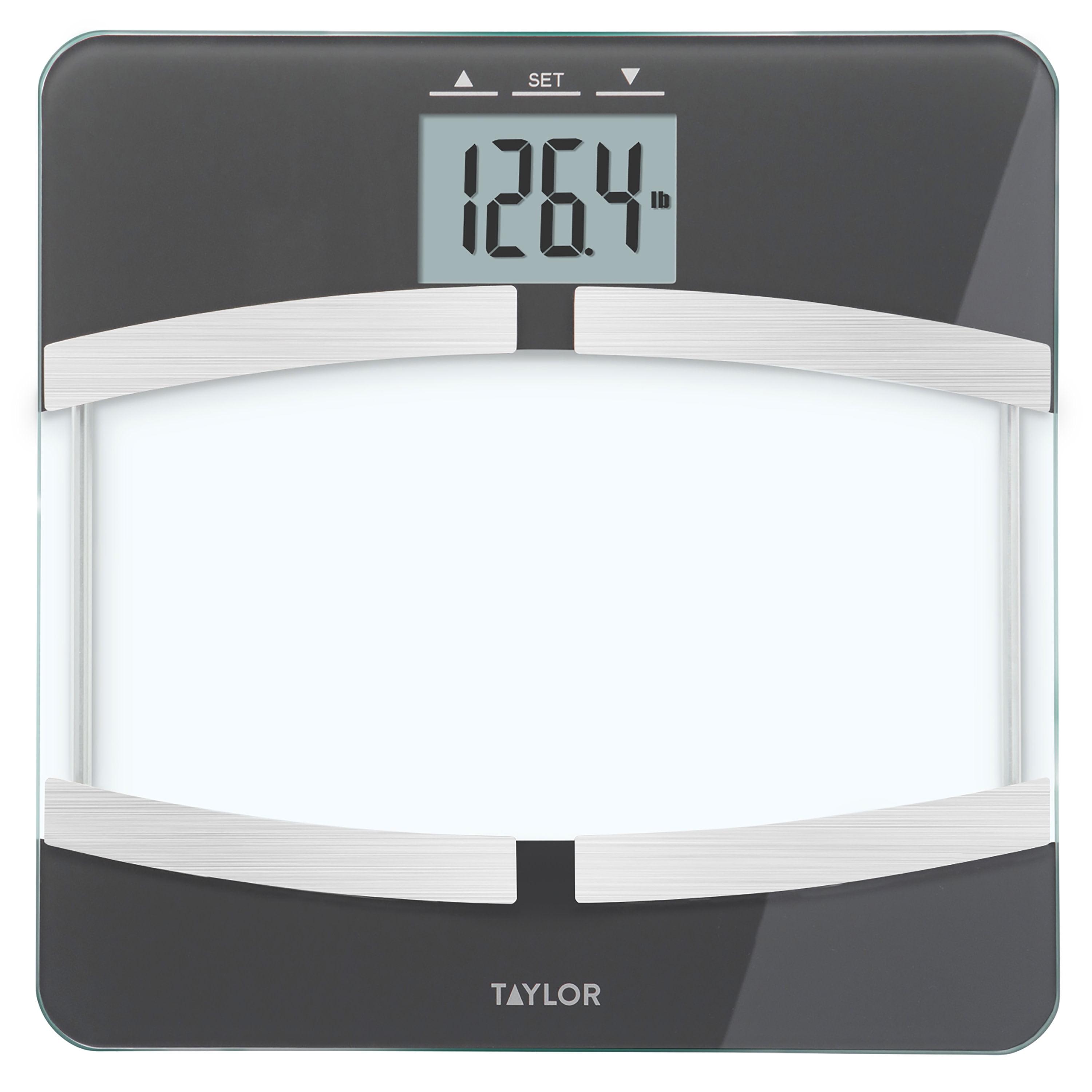 Taylor 400 Lb. Capacity Digital Glass Platform Body Composition Analyzer Bath Scale, Black