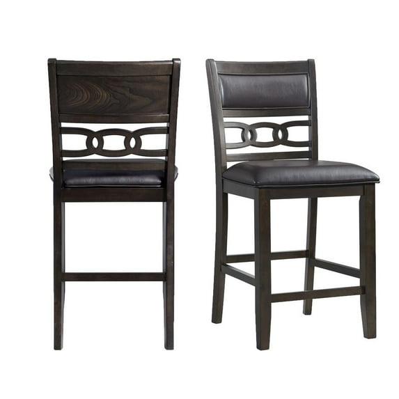 Set of 2 Taylor Counter Height Barstools Faux Leather Walnut - Picket House Furnishings