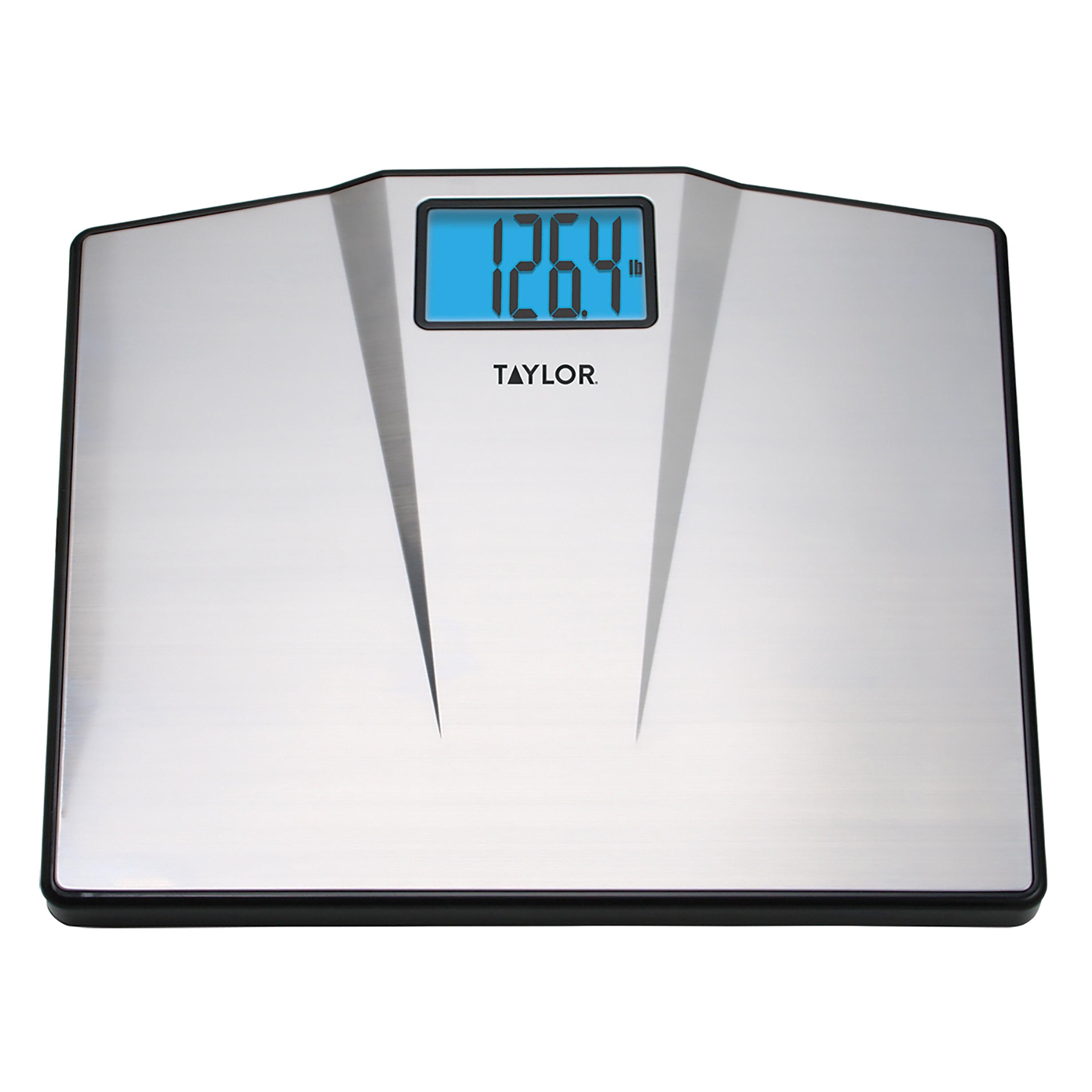 Extra Wide Stainless Steel Digital Bathroom Scale with Blue Backlight