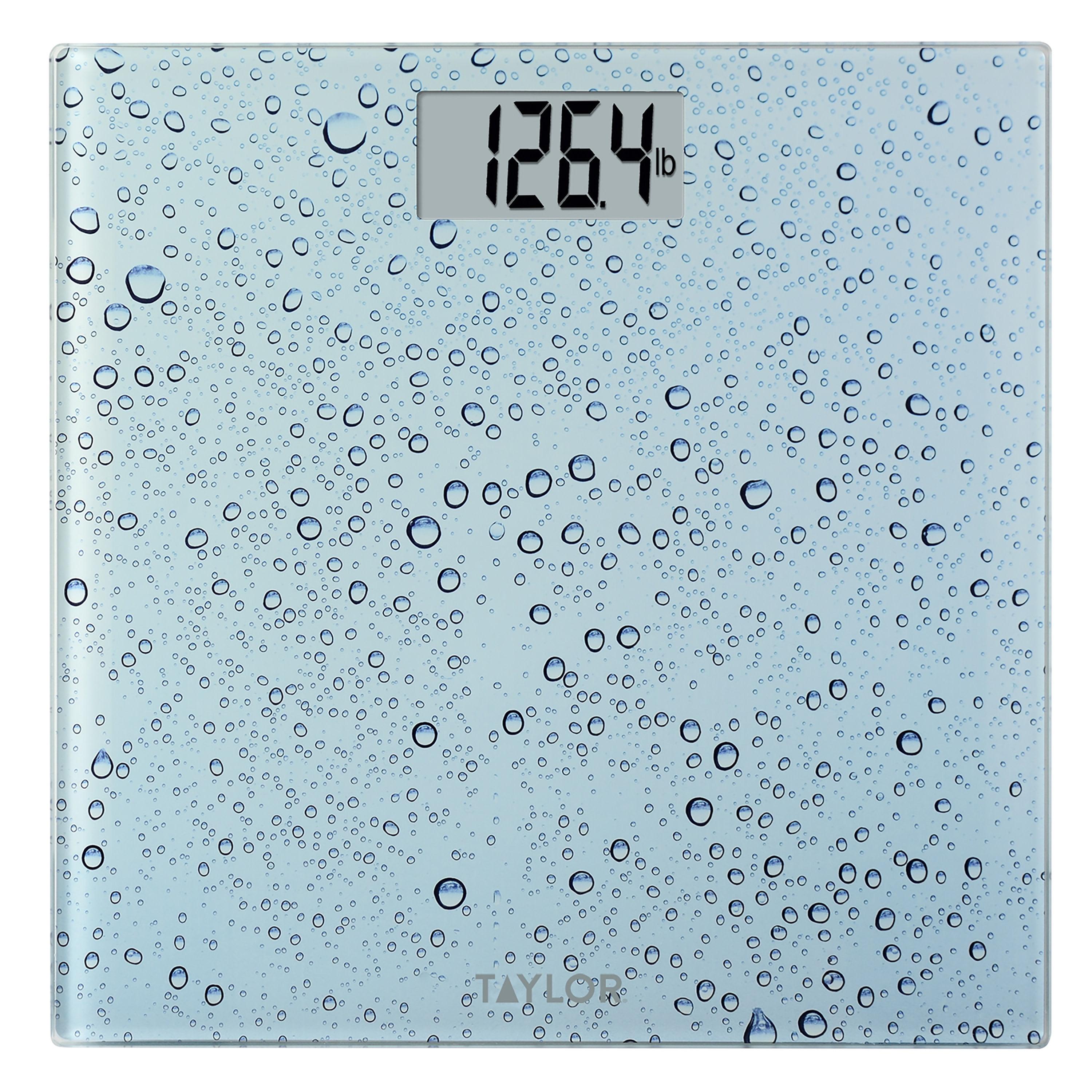 Blue Water Drop Glass Digital Bathroom Scale