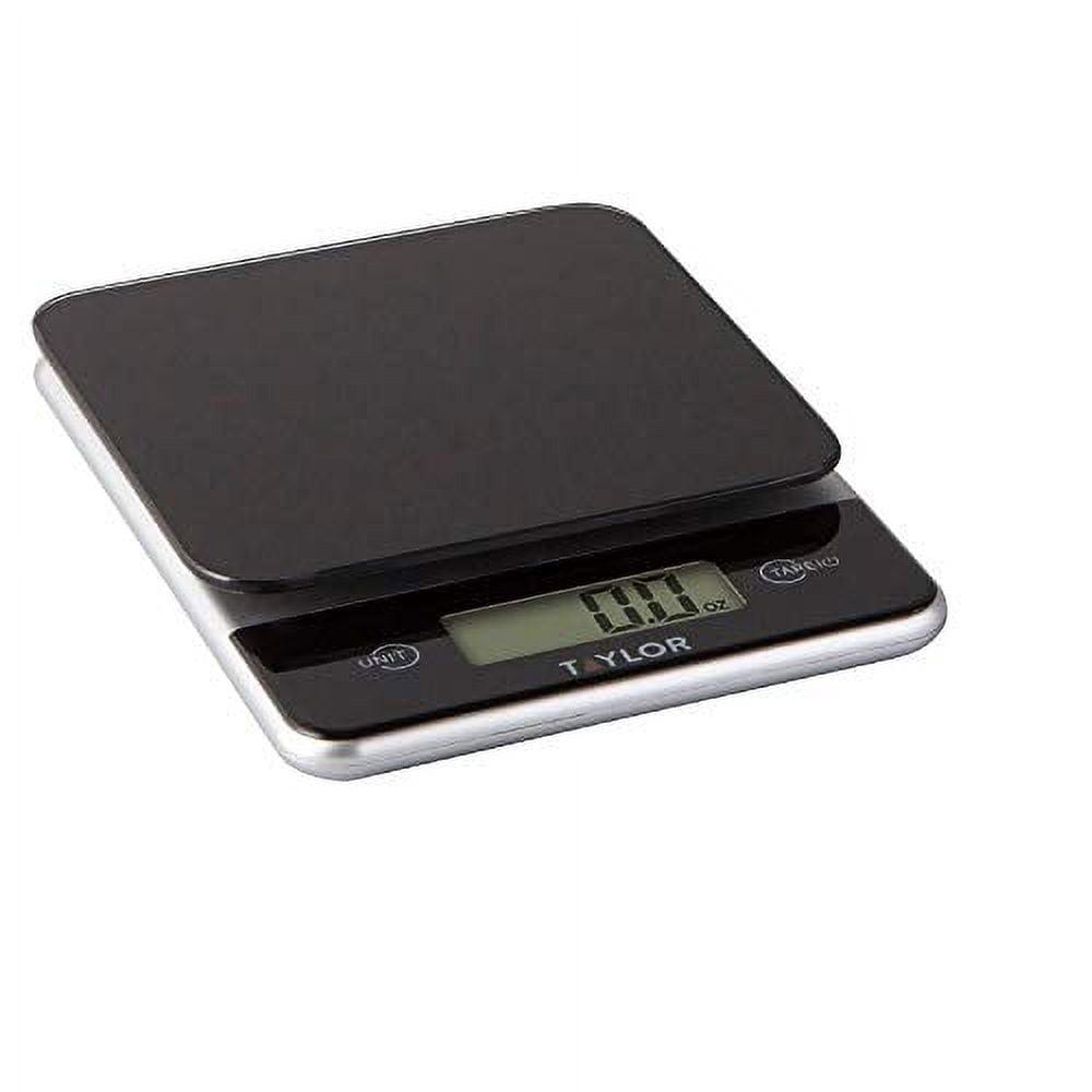 Taylor Black Glass Top Digital Kitchen Scale with Touch Controls