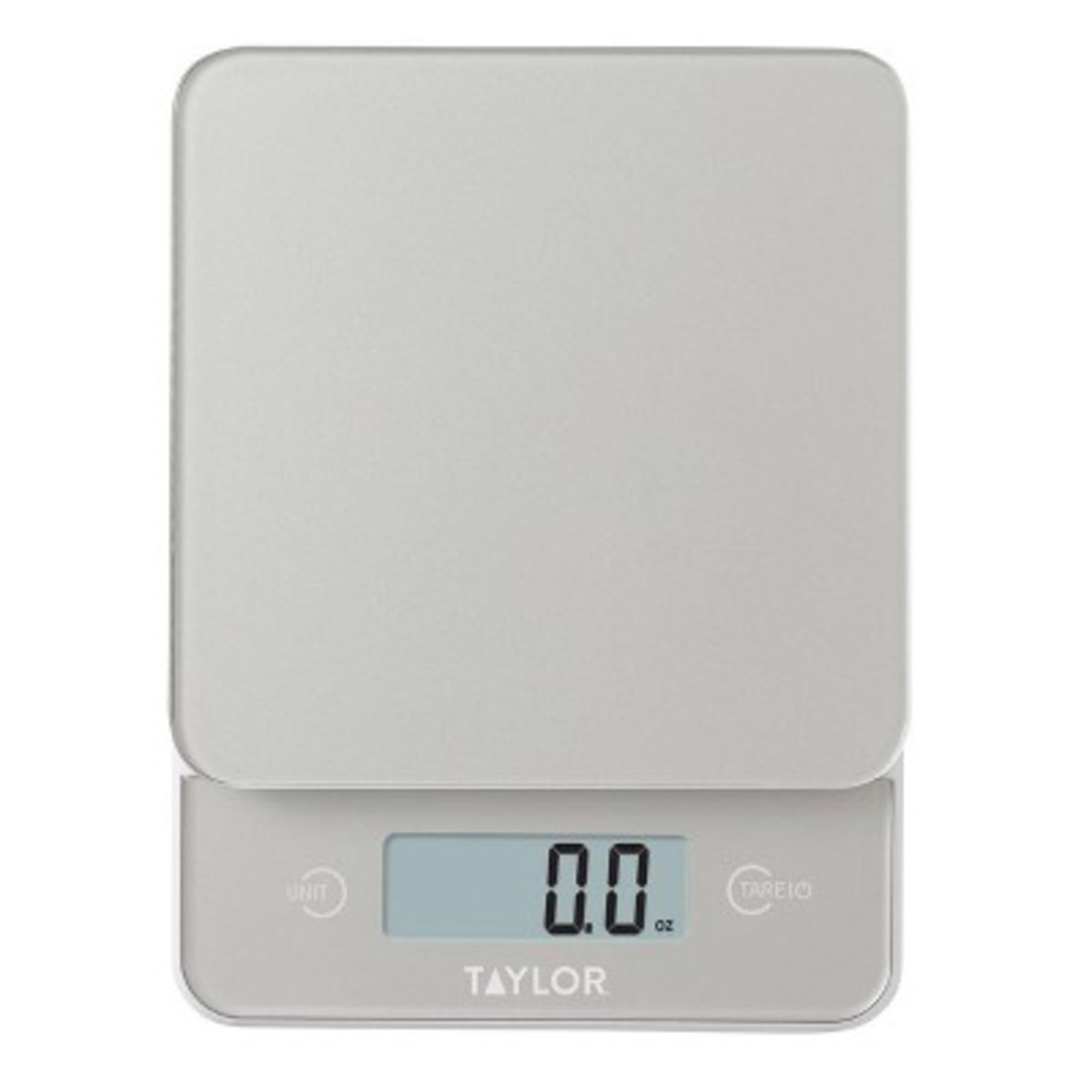 Taylor Silver Glass Top Digital Kitchen Food Scale