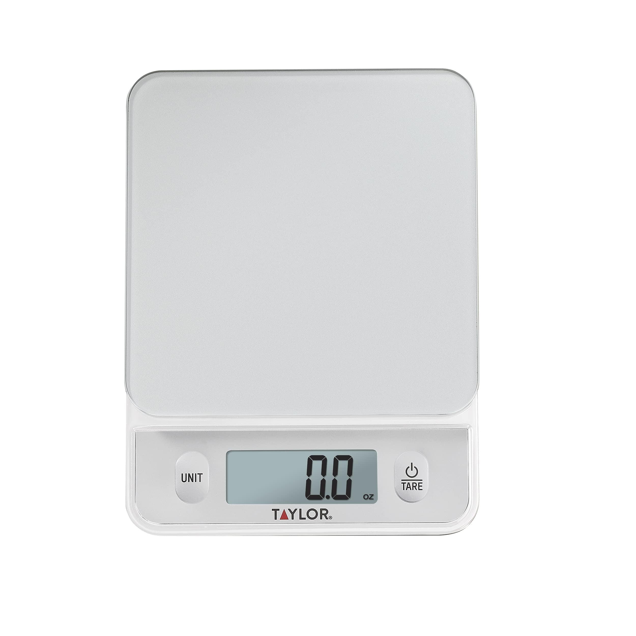 Taylor Digital Kitchen Glass Top 11lb Food Scale Silver