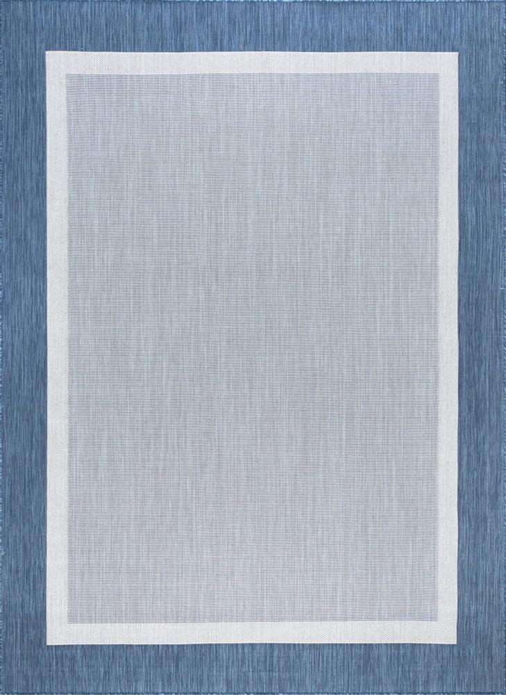 Eco Blue Synthetic 4' x 6' Reversible Flat Woven Area Rug