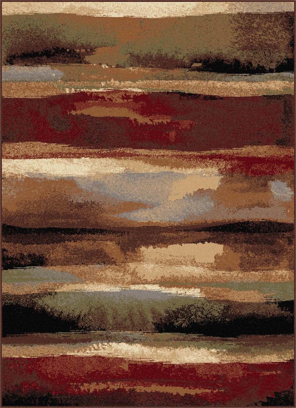 Abstract Multicolor Brushstroke Rectangular Area Rug 3' x 2'