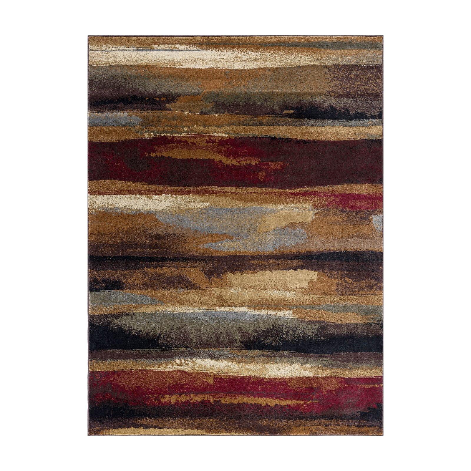 Abstract Multicolor Brushstroke Rectangular Area Rug 3' x 2'