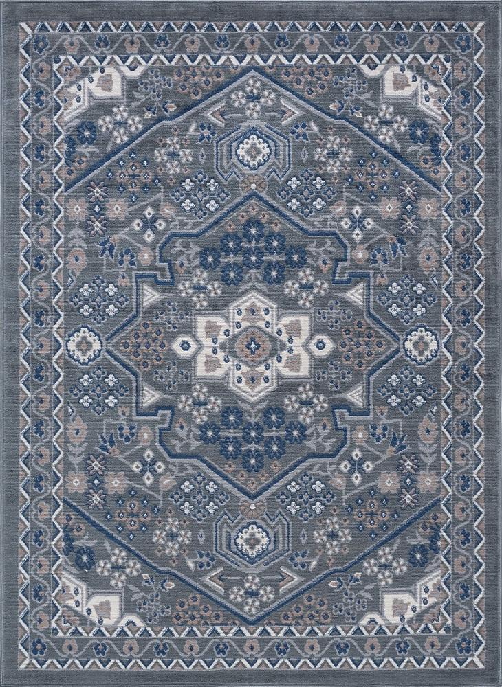 Tayse Hampton Area Rug HMP4009 Traditional Gray Petals Bulbs 5' x 7' Rectangle