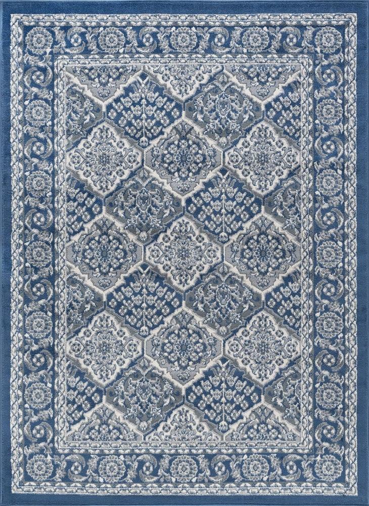 Tayse Hampton Area Rug HMP4207 Traditional Navy Geometric Blocked 3' 11'' x 5'3'' Rectangle