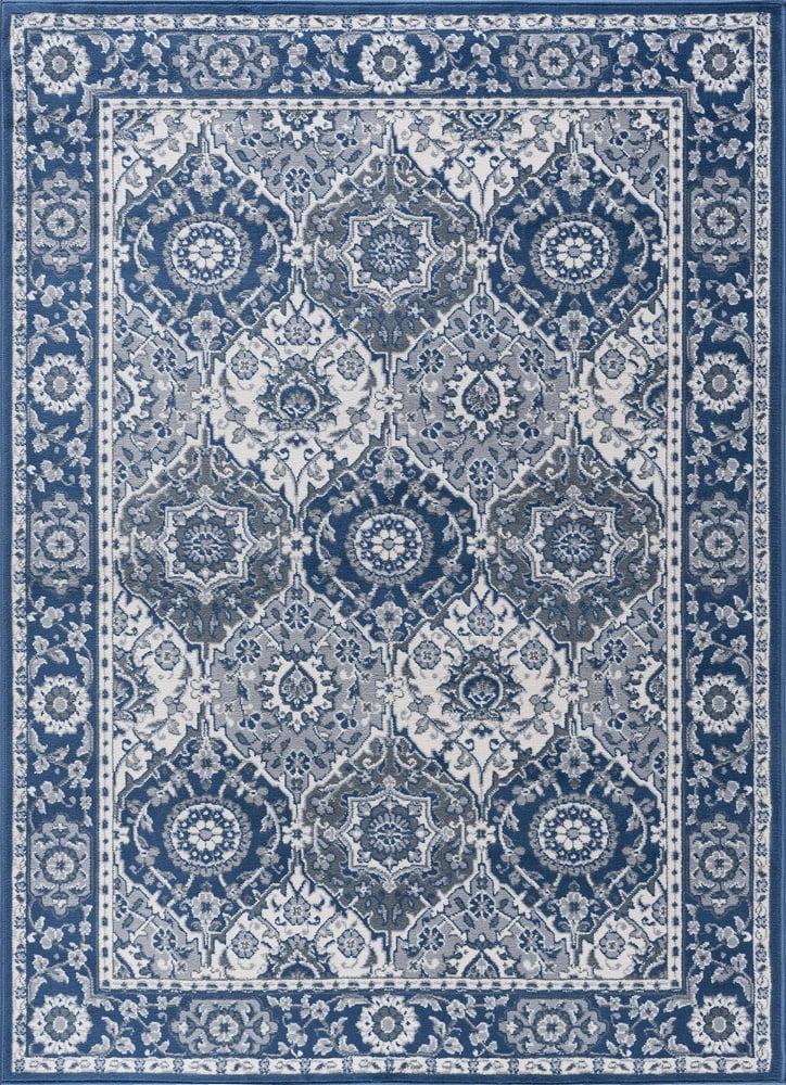 Tayse Madison Area Rug MDN3607 Traditional Navy Rings Repeat 2' x 3' Rectangle