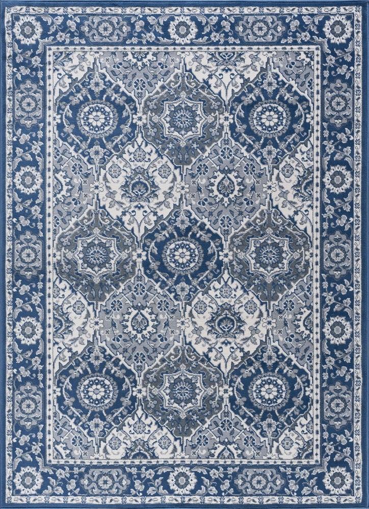 Navy Rectangular Reversible Synthetic 5' x 7' Area Rug