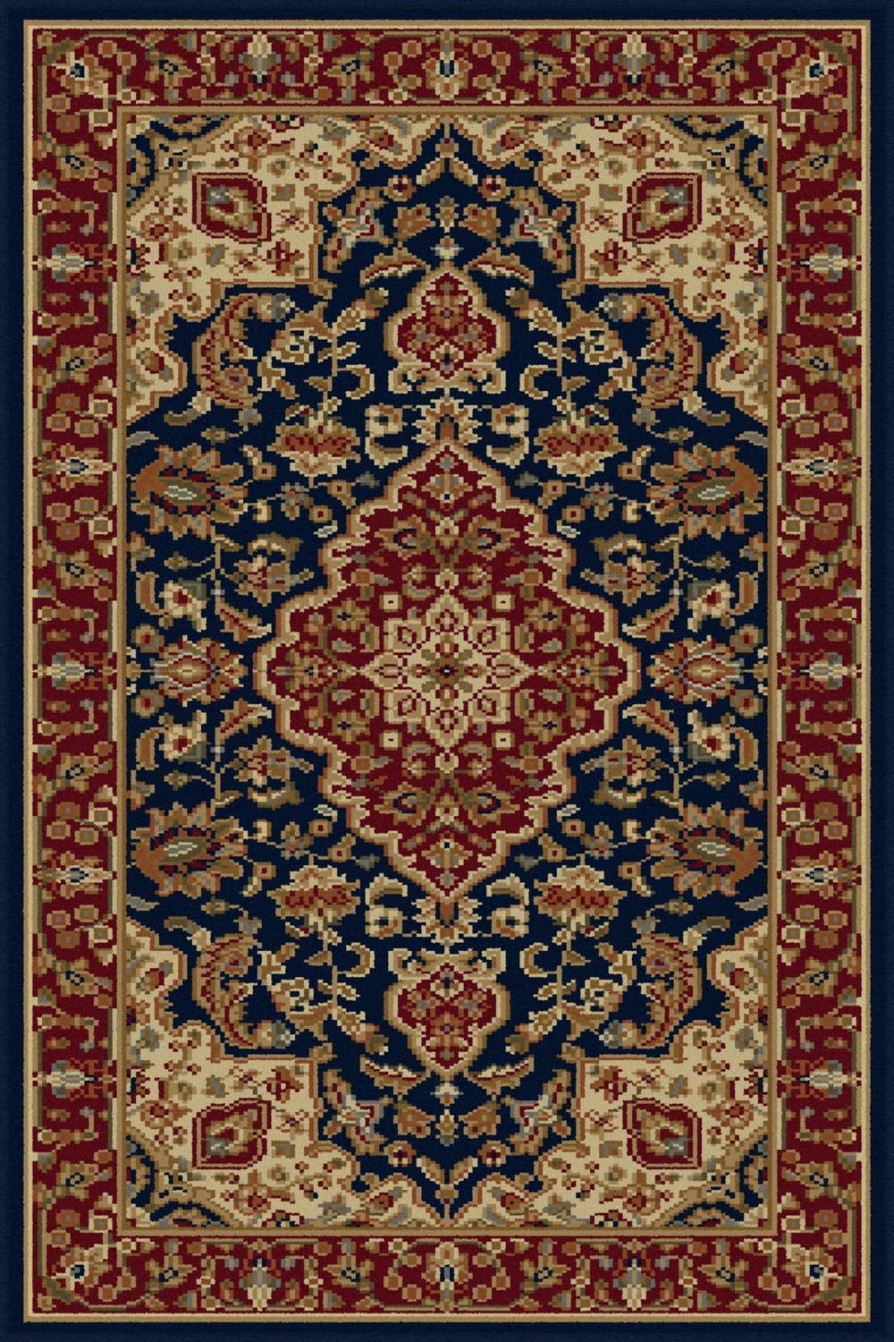 Tayse Sensation Area Rug 4787 NAVY Traditional Navy Blue Bordered Medallion 2' x 3' Rectangle