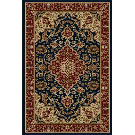 Tayse Sensation Area Rug 4787 NAVY Traditional Navy Blue Bordered Medallion 2' x 3' Rectangle