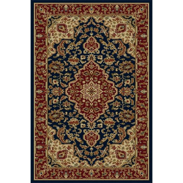 Tayse Sensation Area Rug 4787 NAVY Traditional Navy Blue Bordered Medallion 2' x 3' Rectangle