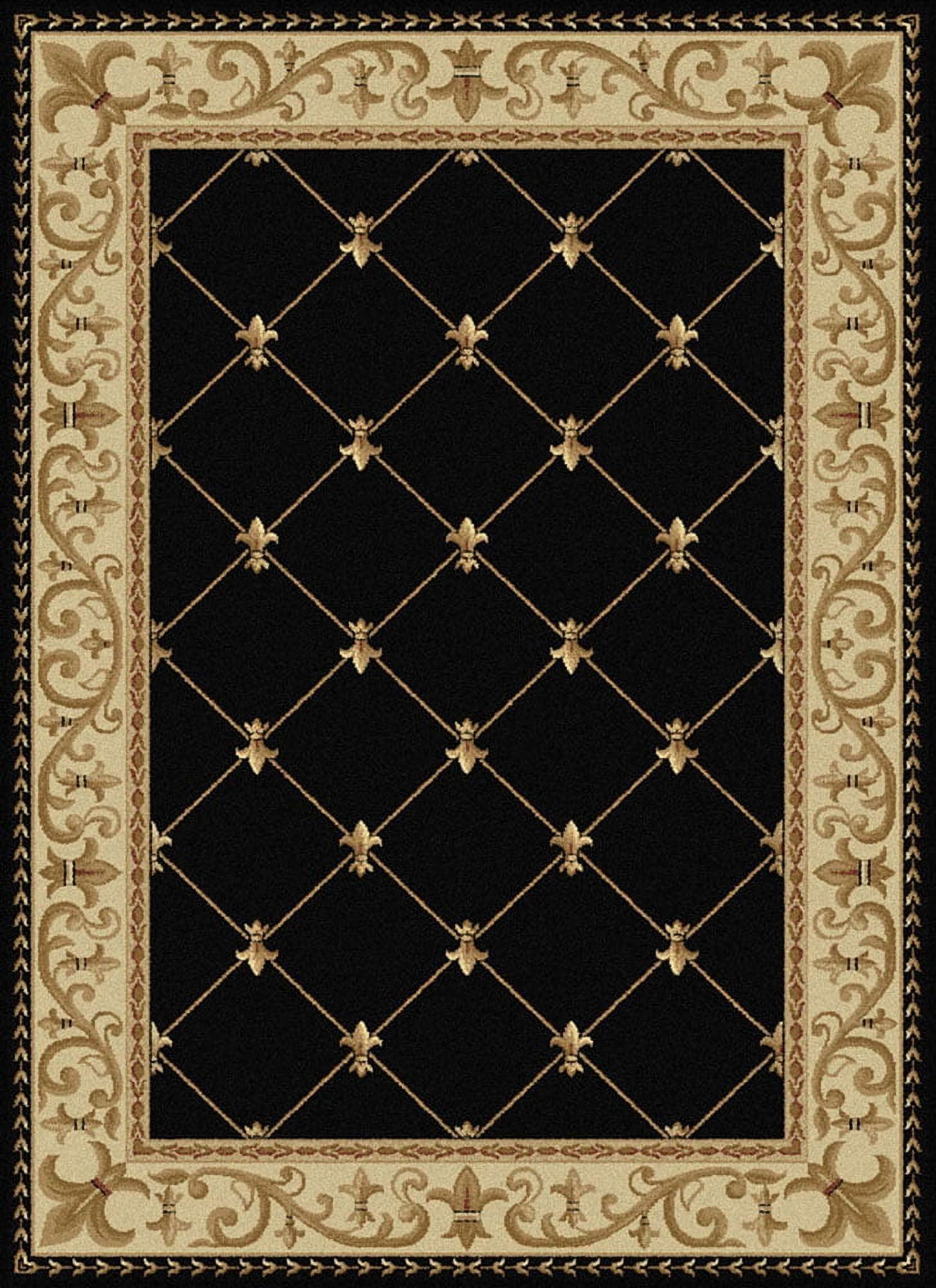 Sensation Black Synthetic Traditional Rectangular Area Rug