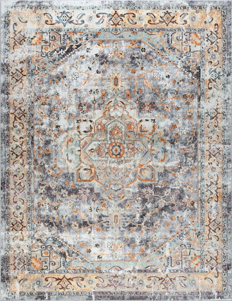 Tayse Wakefield Area Rug WFL4106 Traditional Blue Vintage Faded 7' 10" x 10' 3" Rectangle
