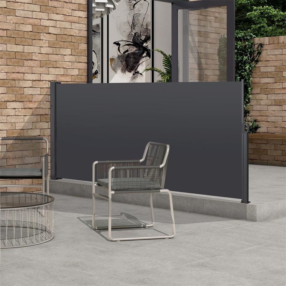 Miekor 118" x 63" Retractable Side Screen Awning, UV Resistant and Waterproof Patio Privacy Screen,Dark Grey G54733